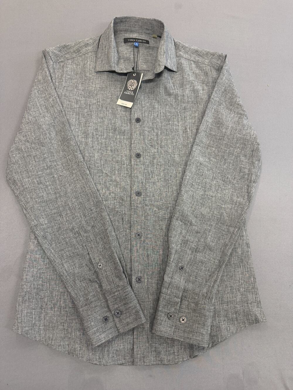 Vince Camuto Men's S Gray Dress Shirt Long Sleeve Button Up Collared NWT